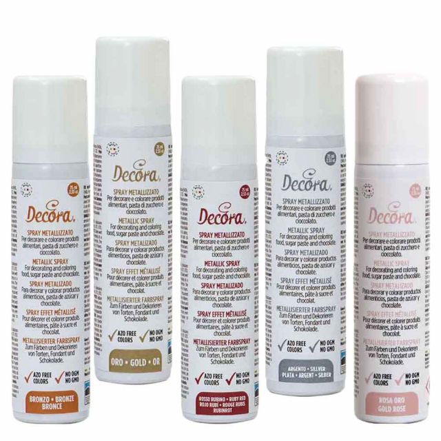 Colorante spray per alimenti colore metallizzato 75 ml Decora colori a scelta