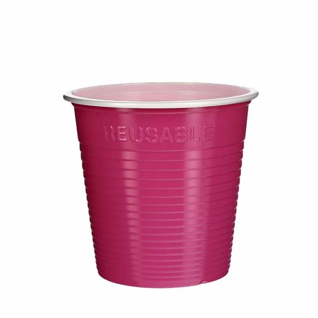 30 Bicchieri lavabili e riutilizzabili in plastica DOpla 230cc fucsia