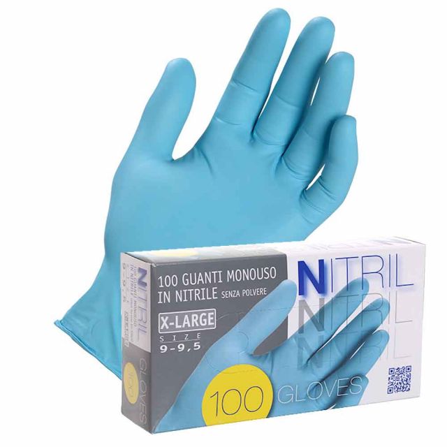RMove 1Conf. da 100pz Tg.M - Guanti Nitrile Blu uso Medico Senza Polvere