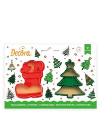 2 Tagliapasta Cutter Albero Natale e Scarpone Decora