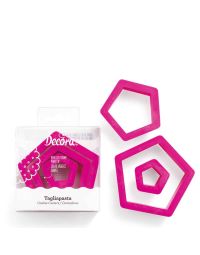 Set 3 Cutters Tagliapasta in plastica forma pentagono Decora