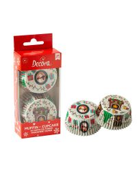 36 Pirottini per muffin natalizi in carta Regali di Natale Decora Ø 5 cm