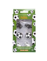 6 Decorazioni tema Calcio in zucchero Decora