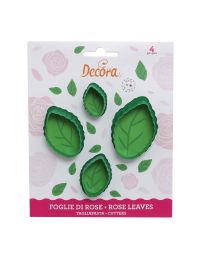 Set 4 cutters tagliapasta in plastica per realizzare foglie di Rosa 