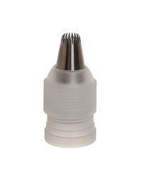 Adattatore per beccucci grandi in plastica foro uscita Ø2 cm con beccuccio montato