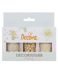 Set perle e perline color bianco perla per decorazioni 85 g Decora