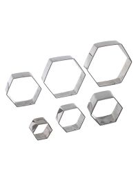 Set 6 Cutters Tagliapasta in acciaio inox esagono