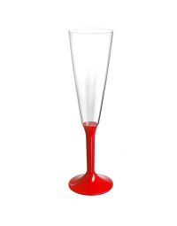 Calici Flute riutilizzabili in plastica rossi 160ml