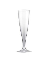 Calici Flute stretti di plastica trasparente riutilizzabili 140ml