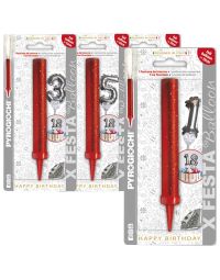 Fontane pirotecniche per torte Pyrogiochi con palloncino a numero argento