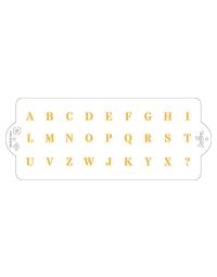 Stencil per torte Lettere Alfabeto da A a Z 10x25 cm Decora