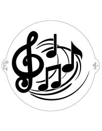 Stencil per torte Note Musicali Ø25 cm Decora