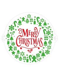 Stencil per torte Ghirlanda Merry Christmas Ø25 cm Decora