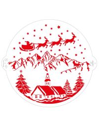 Stencil per torte Paesaggio Natalizio di Babbo Natale Ø25 cm Decora