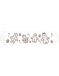 Stencil per torte Gingerbread Family omini di marzapane 7x30 cm Decora