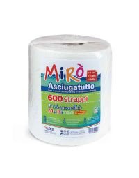 Maxi rotolo Mirò asciugatutto in cellulosa microcollata 2 veli 600 strappi