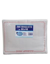 Confezione tovagliette americane usa e getta Astor 30x40 buon appetito rosso