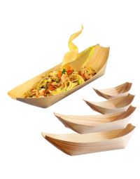 Barchette finger food in legno di foglia di pino