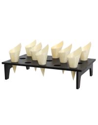 Base espositore porta coni di legno nero 15 fori 37x21xh8cm