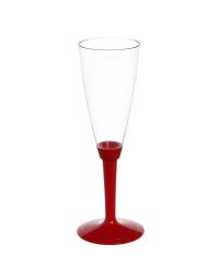 Flutes calici Poloplast gambo lungo rosso