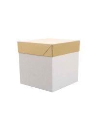 Scatola quadrata per panettone fondo automatico con coperchio dorato 20 x 20 x h 20 cm