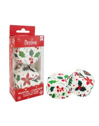36 Pirottini in carta Best Wishes tema Natale per cottura muffin Ø5 x h 3,2 cm