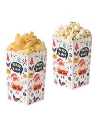 6 Party box Natale in cartoncino antigrasso 7 x 7 x 14 h cm