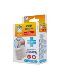 Benda coesiva traspirante per medicazione ferite 6cm x 2m