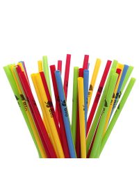 500 Cannucce rigide BIO colorate in PLA compostabili 21 cm Ø6 mm