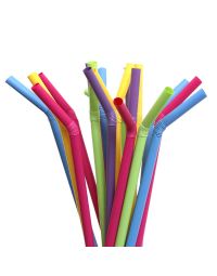 500 Cannucce colorate pieghevoli in PLA compostabili 24cm Ø8mm