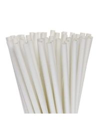 150 Cannucce bianche per cocktail in PLA compostabile 25 cm Ø8 mm
