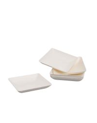 50 Piattini monoporzione finger food polpa di cellulosa 6,5x6,5 cm