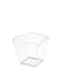 25 Bicchierini monoporzione quadrati Onda 95cc trasparenti 