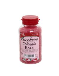 Cristalli di zucchero colorato rosa per decorazioni e zucchero filato 200 g