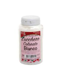 Cristalli di zucchero colorato bianco per decorazioni e zucchero filato 200 g