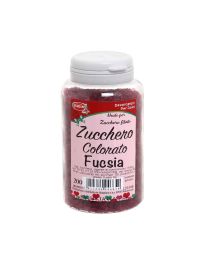 Cristalli di zucchero colorato fucsia per decorazioni e zucchero filato 200 g