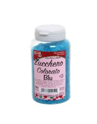 Cristalli di zucchero colorato blu per decorazioni e zucchero filato 200 g
