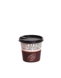 100 Bicchierini da caffè in cartoncino Juta con coperchio a beccuccio 120ml