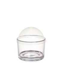 50 Coppe Charlotte riutilizzabili trasparenti 180 ml con coperchio a cupola