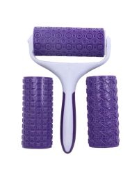 Set 3 rulli decorativi intercambiabili con 1 manico fantasie geometriche 