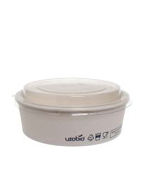 25 Ciotole con coperchio in cartoncino compostabile Ø18,5 x h 8 cm