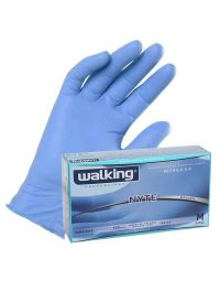 Guanti monouso in nitrile azzurro Walking Nyte