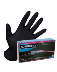 100 Guanti monouso in nitrile Walking Nitrogel nero