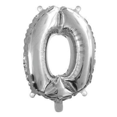 Palloncino Mylar Numero 0 Argento Grande 40″ 101 cm