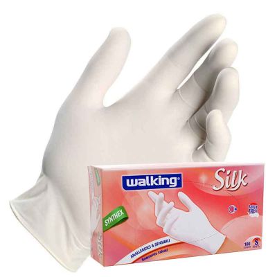 Guanti usa e getta bianchi in synthex Walking Silk 