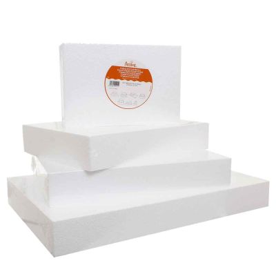 Base rettangolare in polistirolo bianco alta 7,5 cm