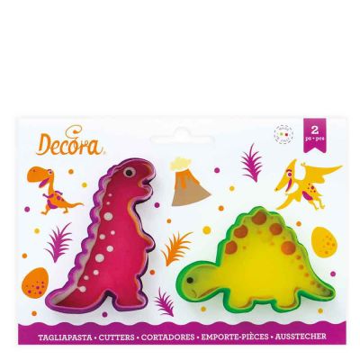 Set 2 Cutters Tagliapasta in plastica animali dinosauro Decora