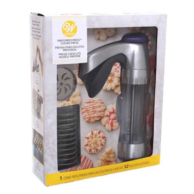 Pistola per biscotti in acciaio inox con 12 trafile Wilton