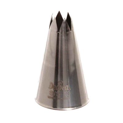 Beccuccio cornetto grande stella 10 Decora in acciaio inox Ø3 x 5 cm