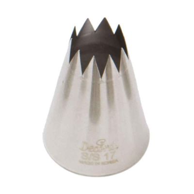 Beccuccio cornetto grande stella 17 Decora in acciaio inox Ø3,5 x 5 cm